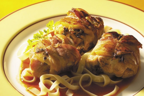 Lapin en petits paquets au confit de tomates